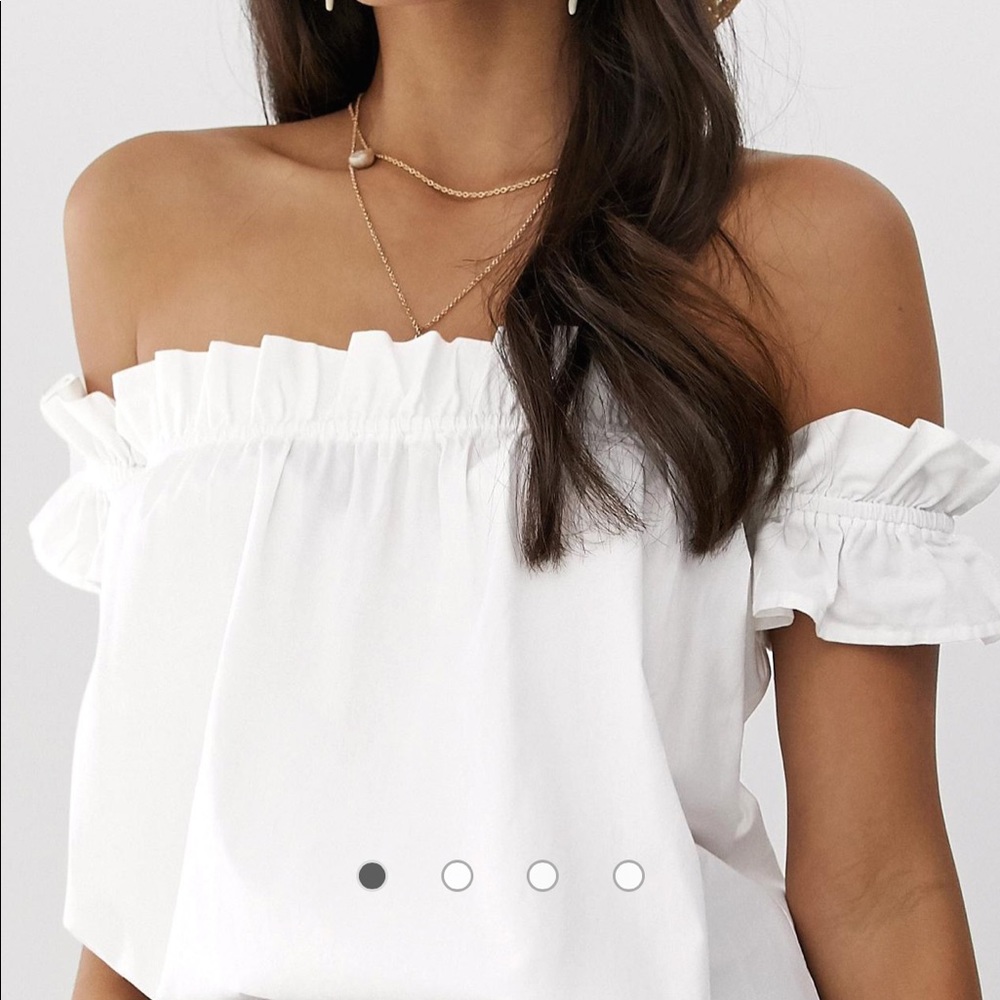 ASOS White Off the Shoulder Sun Top